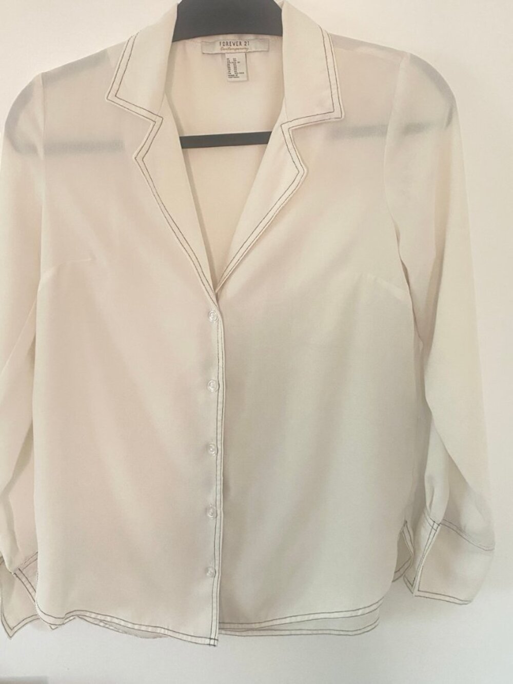 Forever 21 White Sheer Blouse - Size M